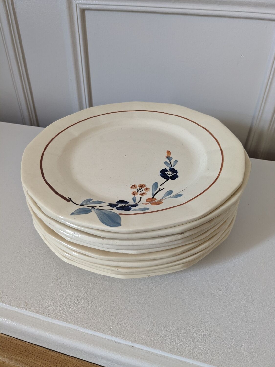 Ten flat plates Sarreguemines