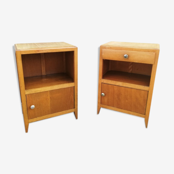 Pair of modernist wooden bedside tables