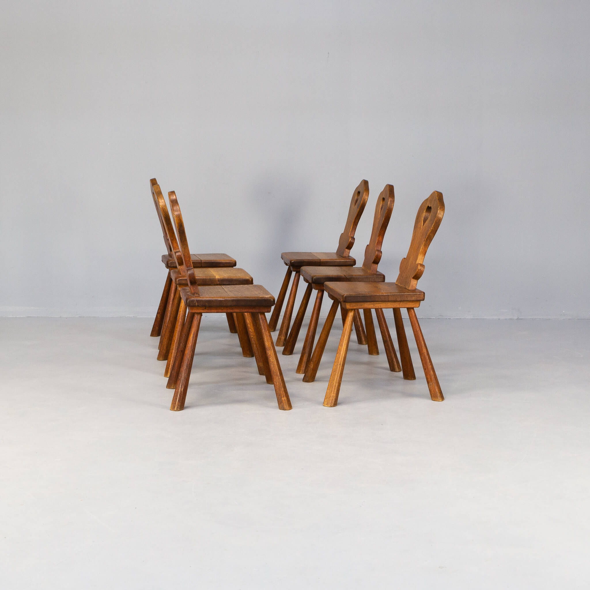 Beautiful set of 6 Rustic Alpine Mountain Chairs