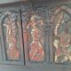 Arts of México Spanish colonial carved  painted console / sideboard, 1940s