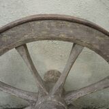 Old wooden cart wheel
