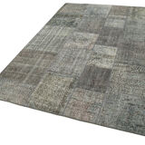 Handwoven Oriental Overdyed 170 cm x 240 cm Grey Patchwork Carpet