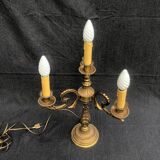 Vintage French Bronze and Brass Table Lamp: Louis XVI Style, 4-Branch C1950