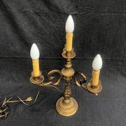 Vintage French Bronze and Brass Table Lamp: Louis XVI Style, 4-Branch C1950