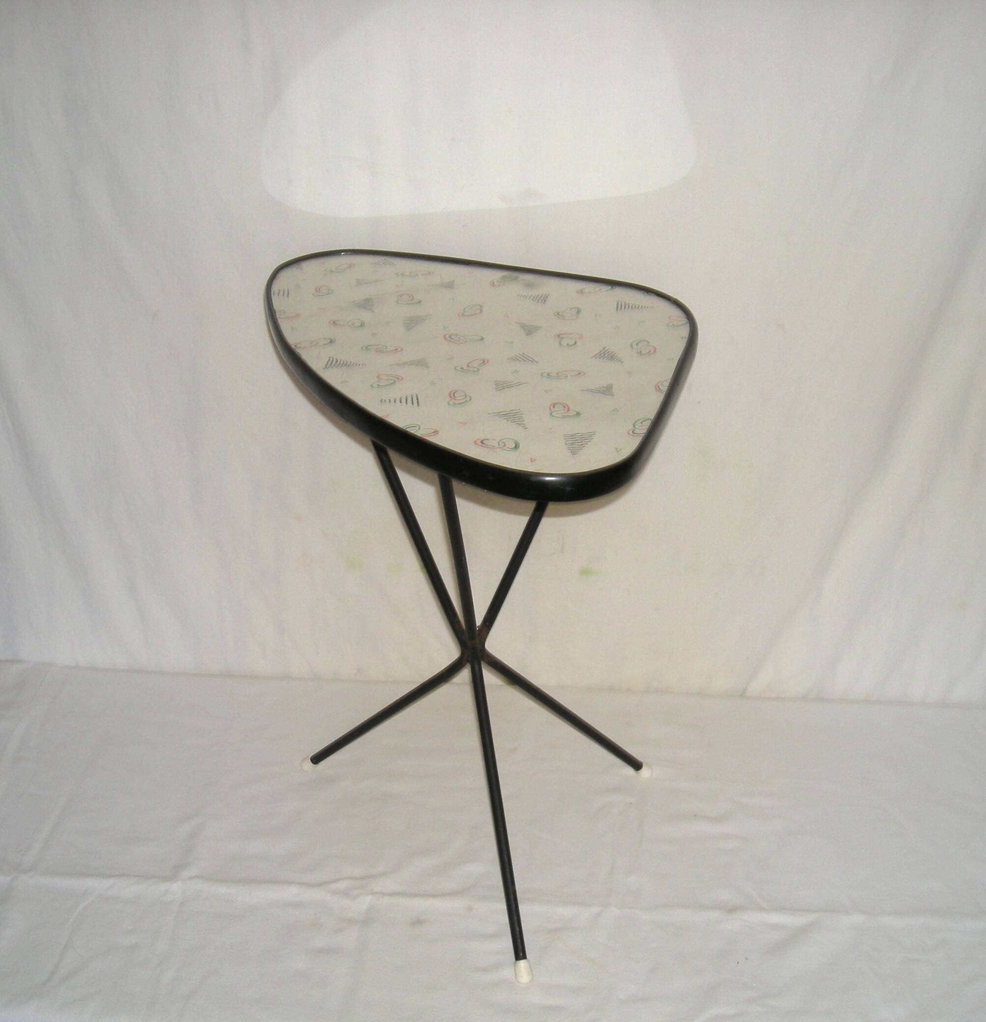 1950s tripod cocktail coffee table