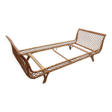 Vintage rattan daybed in basket shape - 1950s