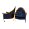 Pair Of Art Deco Gondola-Shaped Armchairs, Circa 1925