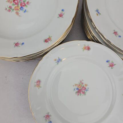 Set of 8 deep plates, 8 flat plates and 8 dessert plates + 1 dish Bavaria US Zone