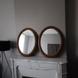 Pair of antique oval mirrors