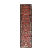 Vintage persian runner rug traditional long handmade red floral carpet 77x265cm