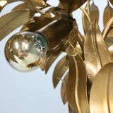 Hollywood regency Hans Kogl palm tree table lamp metal gold gilt 1970