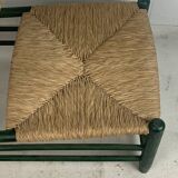 French straw rush low lounge chair in the style of Charles Dudouyt, 1950s