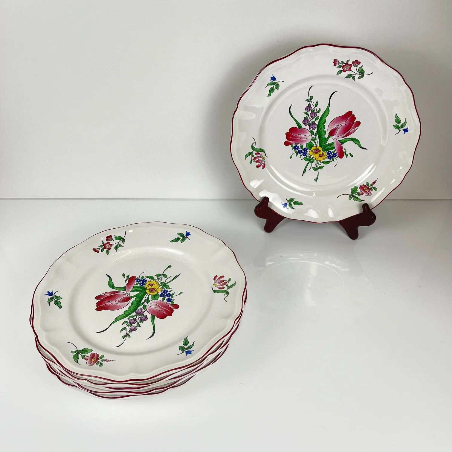 Set of 6 flat plates KG Lunéville – model Réverbère