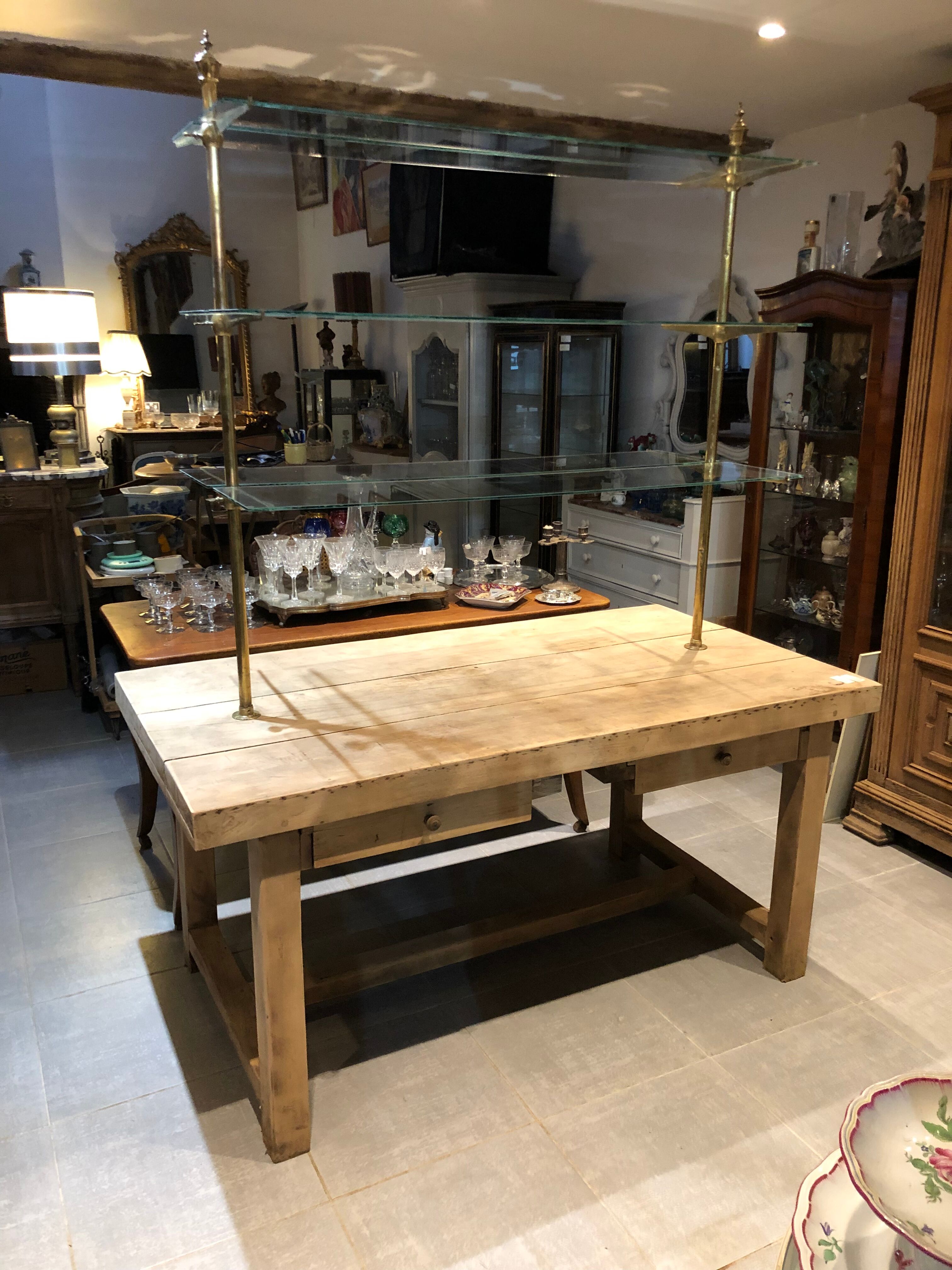 Furniture of trade display serving brass kitchen island Comptoire
