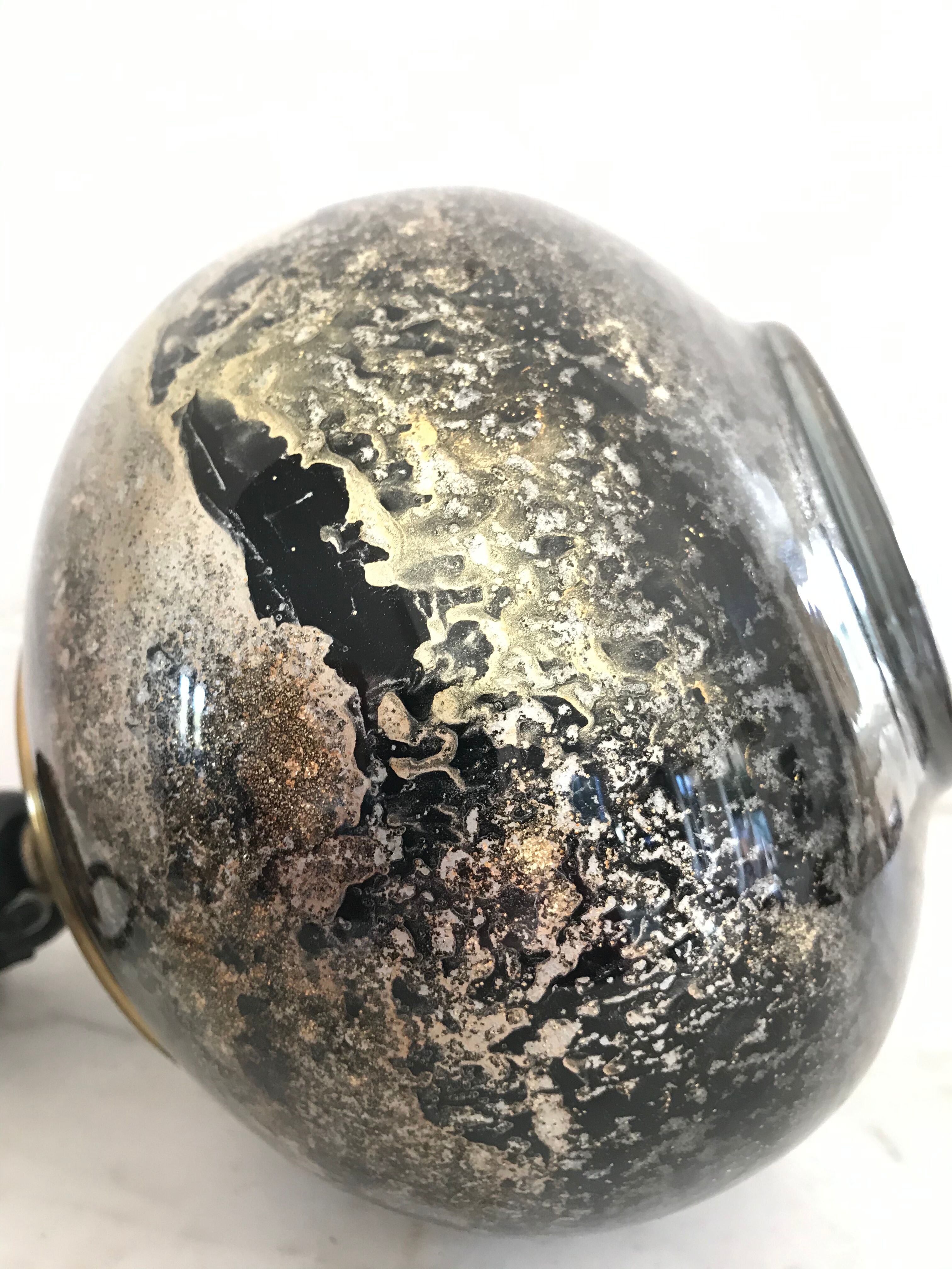 80s glazing glass ball lamp foot