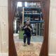 Miroir époque Art Déco en chêne massif miroir biseauté