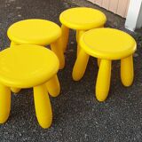 4 low canary yellow stools
