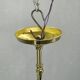 1930s Czech Neo-Baroque Brass Chandelier with Opaline Glass Globes