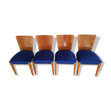 H-214 Chairs attributed by Jindřich Halabala for Up Zavody, 1950s, Set of 4