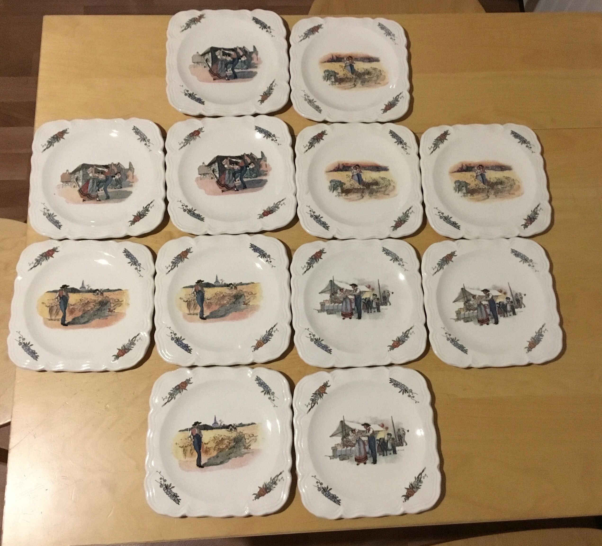 Square plates Obernai Sarreguemines