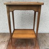 Old Table Appoint Wood Plateau Marqueté Star Feet Compass - Vintage Drawer
