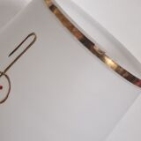 White opaline pendant lamp with gold décor