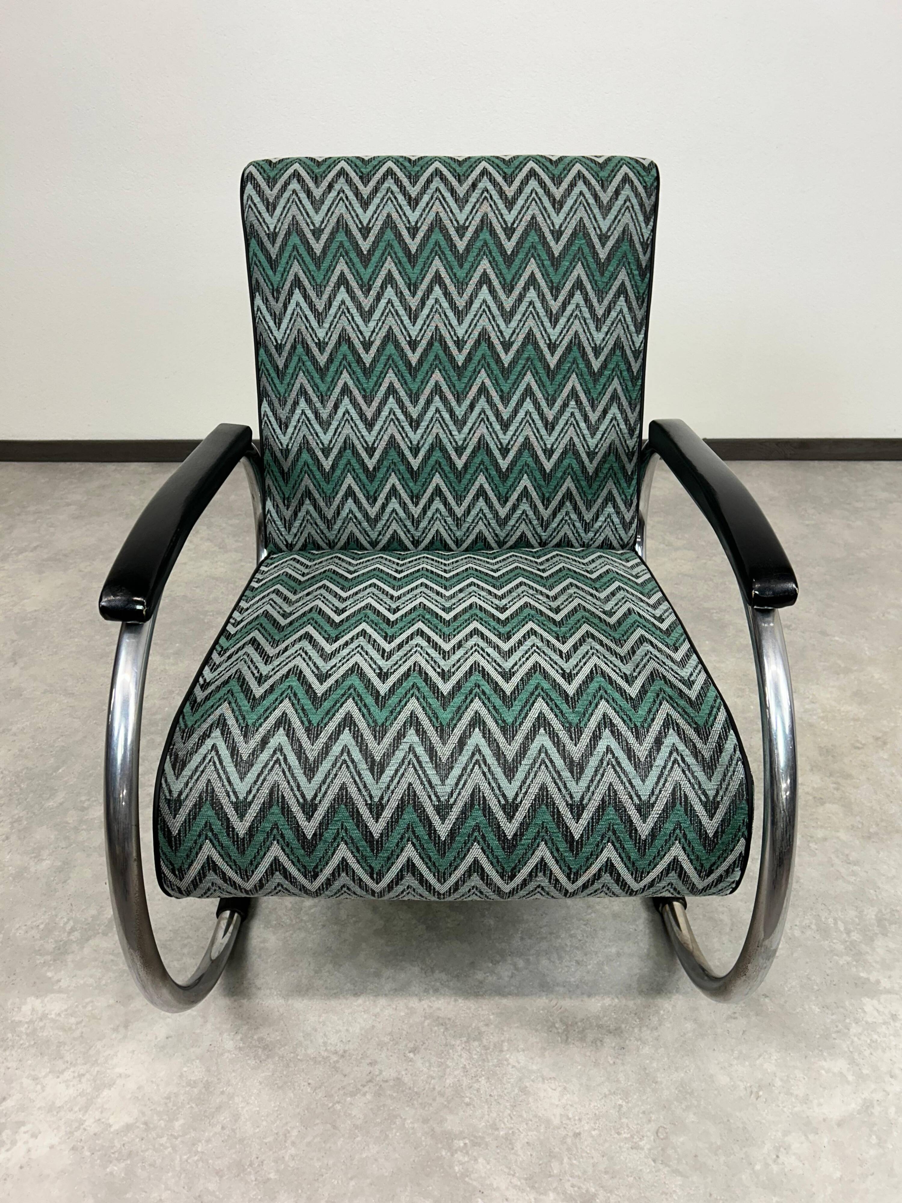 Tubular steel armchair by Tubax