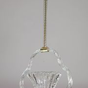 Charming Ercole Barovier Art Deco Chandelier, 'Bullicante' Glass Murano, 1940s