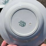 Set of 6 old Sainte Amandinoise earthenware plates with lily of the valley decor