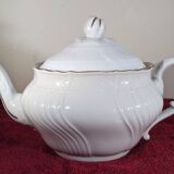 théière ancienne en porcelaine blanche et dorée Richard Ginori Vecchio Ginori Sanremo