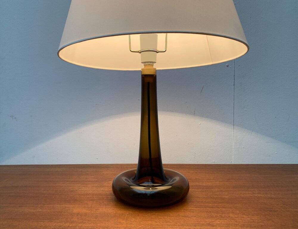 Vintage Danish table lamp model Fleur in glass by Michael Bang for Holmegaard, 1970s.