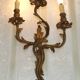 Magnificent French Vintage Bronze Triple Light Acanthus Leaf Wall Sconce 4798