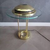 Lampe Saturne dorée par Robert Sonneman - 1980