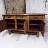 A brutalist elm buffet