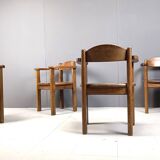 Vintage wooden armchairs made in Belgium, 1970s