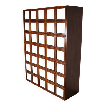 Antique Large Dutch Oak Haberdashery Shop Cabinet Folding Doors, 1920/30s