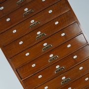 Very Tall Dutch Art Nouveau Walnut Apothecary Cabinet Barber Cabinet, 1900s