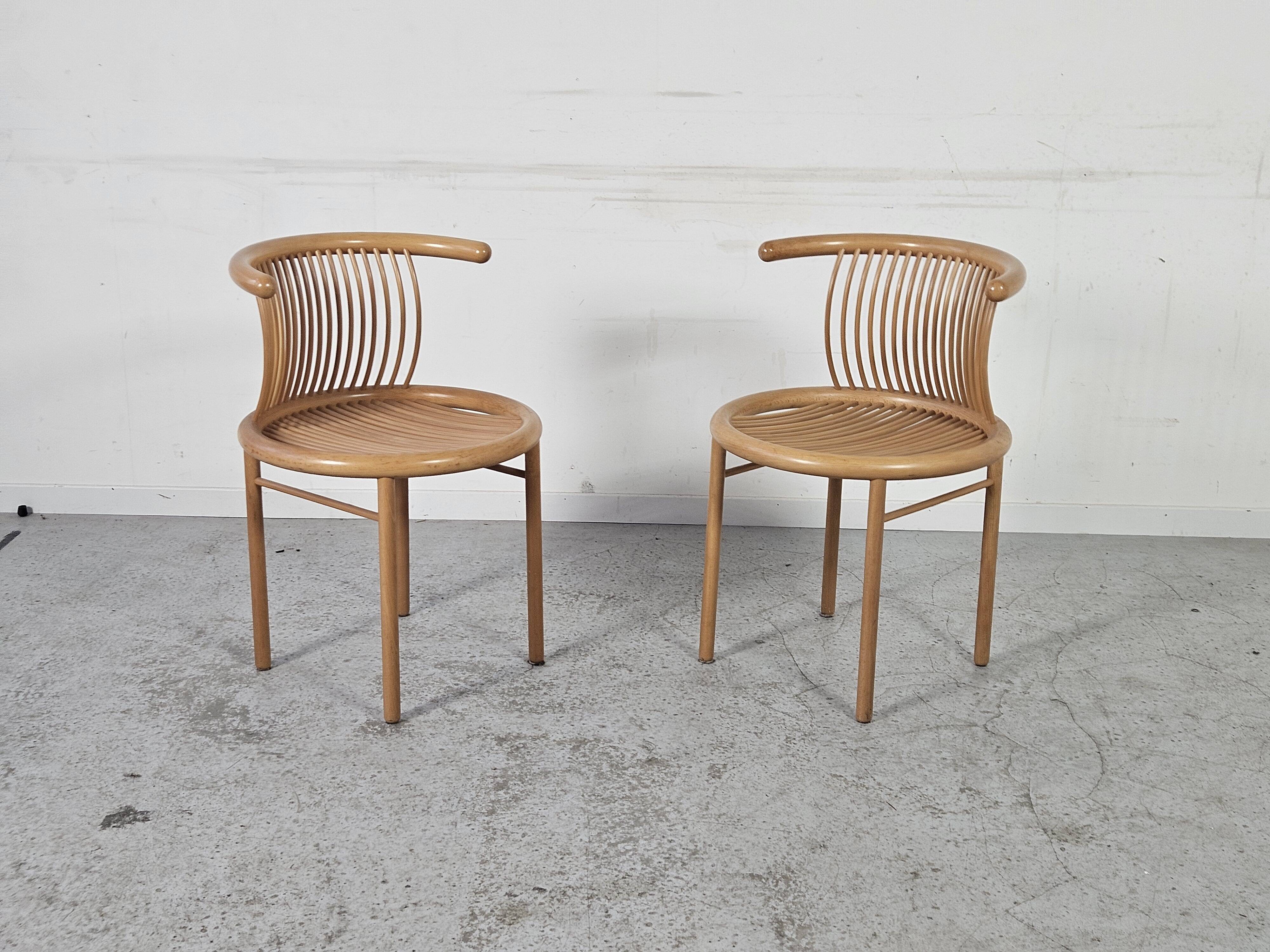 Pair of Herbert Ohl chairs for Lubke, 1980s