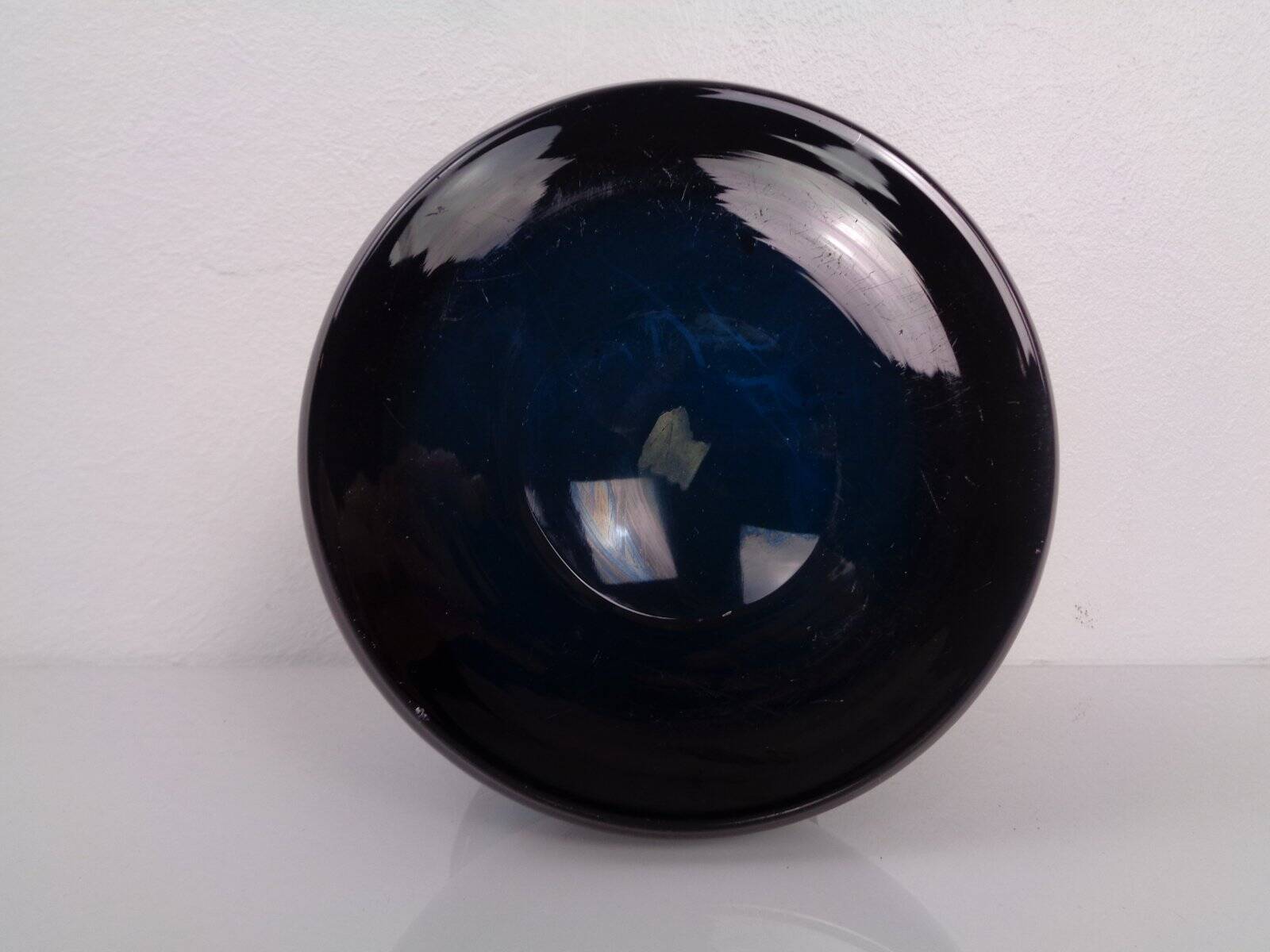 Hand-blown blue glass vase, Italy, 1960s