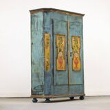 Armoire de mariée peinte d'art populaire