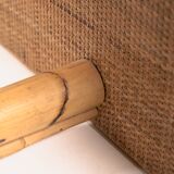 Bamboo woven rattan desk dal vera french riviera style, 1970