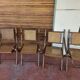 Set of 4 folding chairs old colonial style