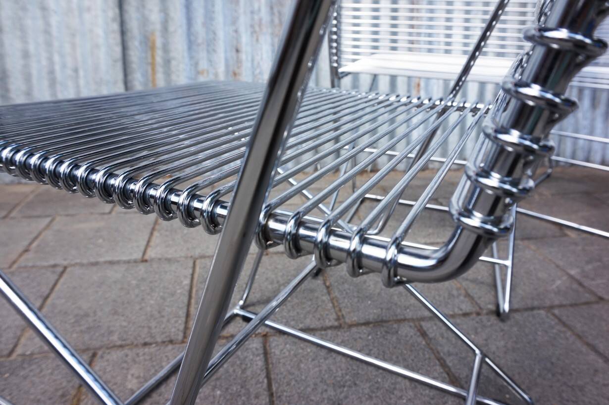 Set of 4 wire chairs, 1980s