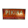 Plaque publicitaire en tôle émaillée Pikina vin orange quinquina aperitif