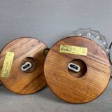 Paire de lampes de table portugaises en bois du milieu du siècle