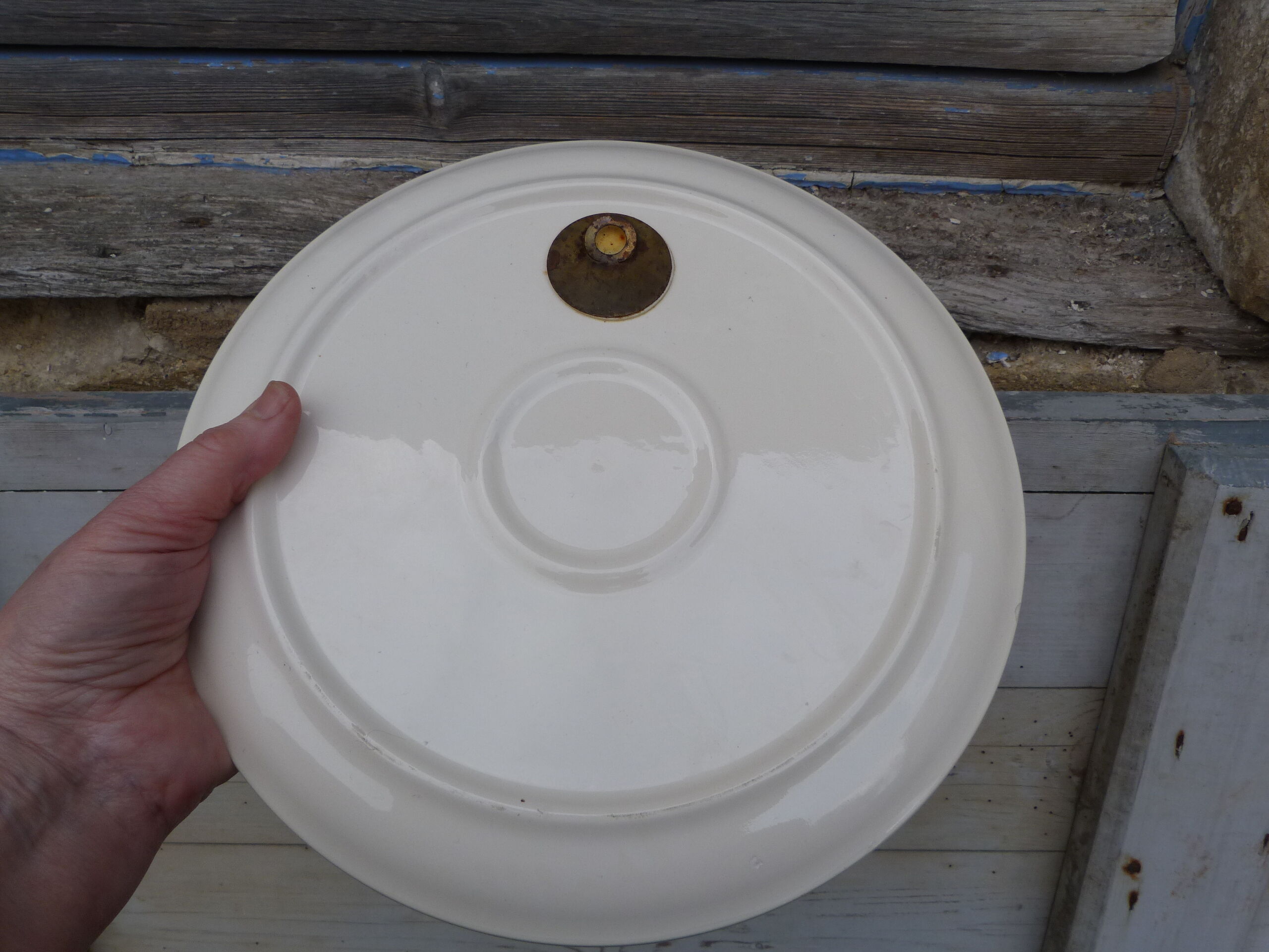 Antique decorative plate Pornic ceramic signed Henry Simon