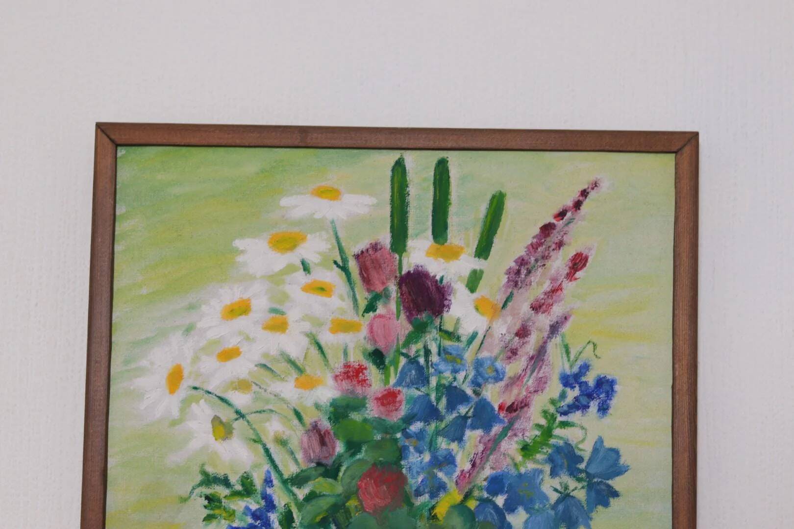 Original Swedish Oil on Canvas – “Bright Bouquet” by K. Evert Larsson