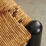 Chaise rustique en osier avec cadre en bois massif, 2 pièces