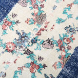 Blue floral vintage runner rug 275x74cm