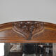 Miroir trumeau Art Nouveau sculpté de vigne, en noyer et loupe